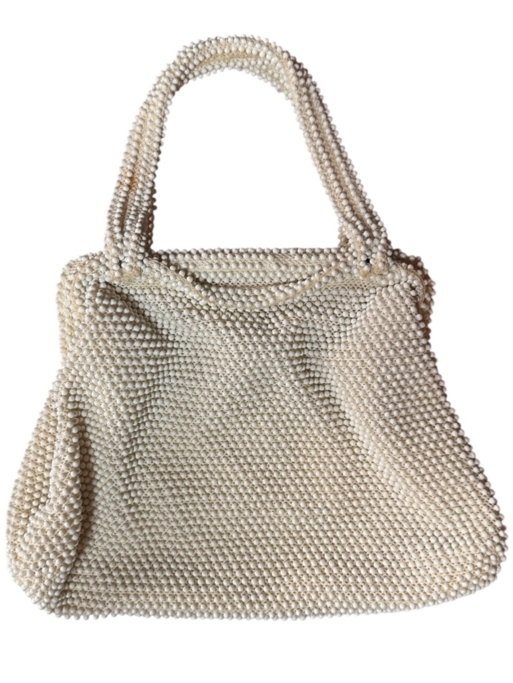Vintage Corde-Bead by Lumured Ivory Beaded Handbag